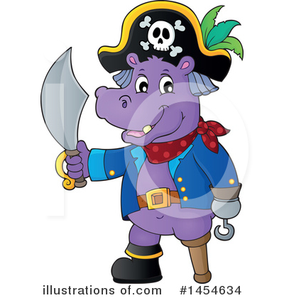 Royalty-Free (RF) Hippo Clipart Illustration by visekart - Stock Sample #1454634