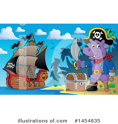 Royalty-Free (RF) Hippo Clipart Illustration by visekart - Stock Sample #1454635