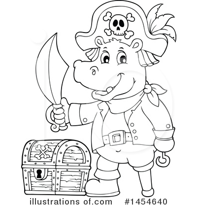 Royalty-Free (RF) Hippo Clipart Illustration by visekart - Stock Sample #1454640