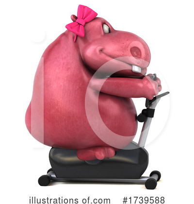 Pink Hippo Clipart #1739588 by Julos