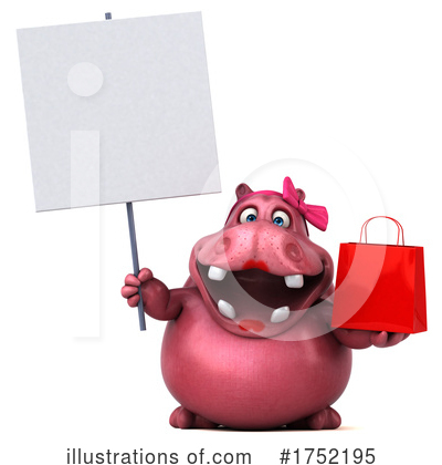 Pink Hippo Clipart #1752195 by Julos