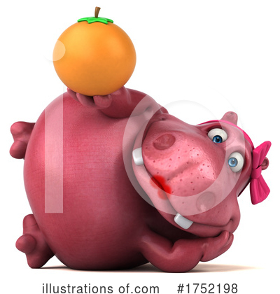 Pink Hippo Clipart #1752198 by Julos