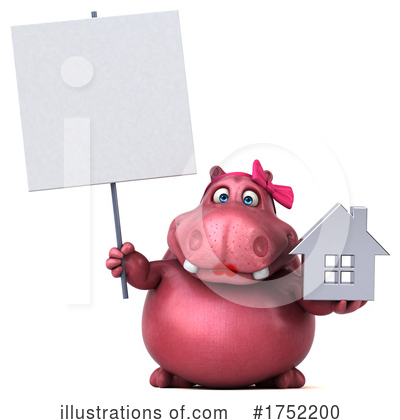 Pink Hippo Clipart #1752200 by Julos
