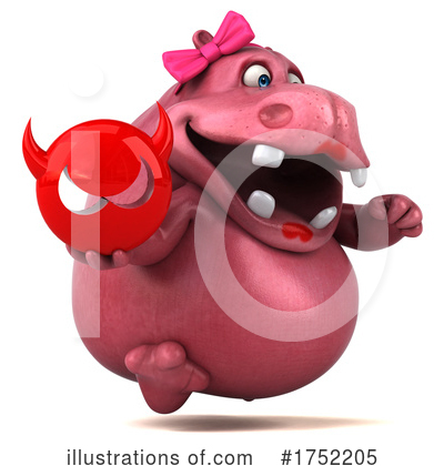 Pink Hippo Clipart #1752205 by Julos