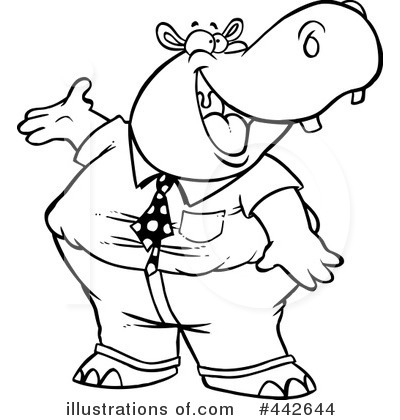 Royalty-Free (RF) Hippo Clipart Illustration by toonaday - Stock Sample #442644