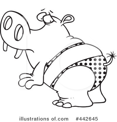 Royalty-Free (RF) Hippo Clipart Illustration by toonaday - Stock Sample #442645