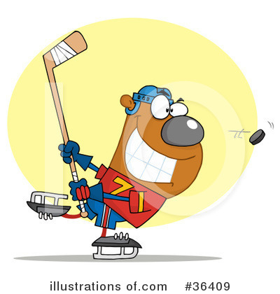 Royalty-Free (RF) Hockey Clipart Illustration by Hit Toon - Stock Sample #36409