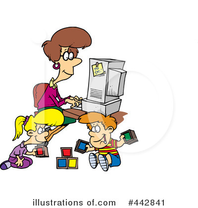 Royalty-Free (RF) Home Office Clipart Illustration by toonaday - Stock Sample #442841