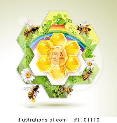 Royalty-Free (RF) Honey Bee Clipart Illustration by merlinul - Stock Sample #1101110