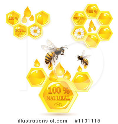 Royalty-Free (RF) Honey Bee Clipart Illustration by merlinul - Stock Sample #1101115
