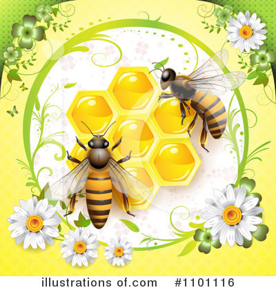 Royalty-Free (RF) Honey Bee Clipart Illustration by merlinul - Stock Sample #1101116