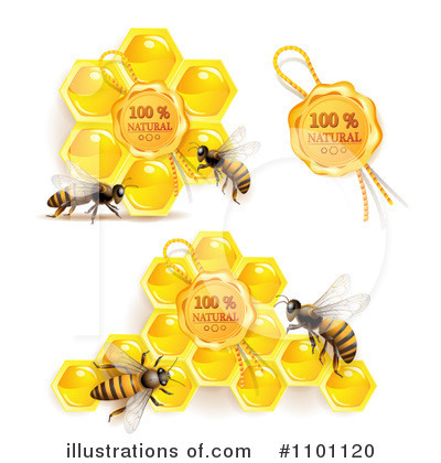 Royalty-Free (RF) Honey Bee Clipart Illustration by merlinul - Stock Sample #1101120