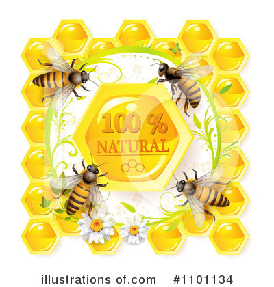 Royalty-Free (RF) Honey Bee Clipart Illustration by merlinul - Stock Sample #1101134