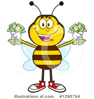 Royalty-Free (RF) Honey Bee Clipart Illustration by Hit Toon - Stock Sample #1290794