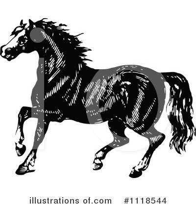 Royalty-Free (RF) Horse Clipart Illustration by Prawny Vintage - Stock Sample #1118544