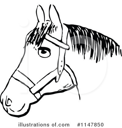 Royalty-Free (RF) Horse Clipart Illustration by Prawny Vintage - Stock Sample #1147850