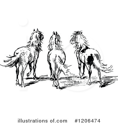 Royalty-Free (RF) Horse Clipart Illustration by Prawny Vintage - Stock Sample #1206474