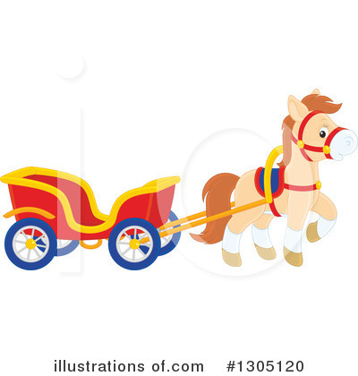 Horse Drawn Carriage Clipart #1305120 by Alex Bannykh