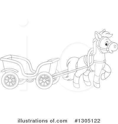 Horse Drawn Carriage Clipart #1305122 by Alex Bannykh