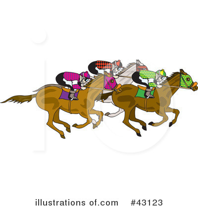 Free Auto Racing Clip  on Royalty Free  Rf  Horse Race Clipart Illustration By Dennis Holmes
