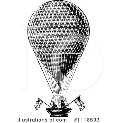 Royalty-Free (RF) Hot Air Balloon Clipart Illustration by Prawny Vintage - Stock Sample #1118593