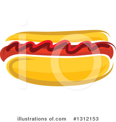 Royalty-Free (RF) Hot Dog Clipart Illustration by Vector Tradition SM - Stock Sample #1312153