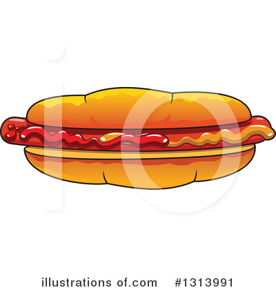 Royalty-Free (RF) Hot Dog Clipart Illustration by Vector Tradition SM - Stock Sample #1313991