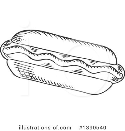 Royalty-Free (RF) Hot Dog Clipart Illustration by Vector Tradition SM - Stock Sample #1390540