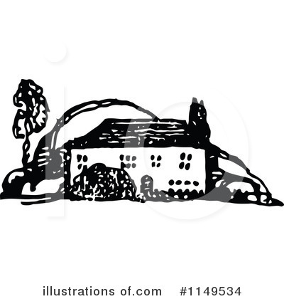 Royalty-Free (RF) House Clipart Illustration by Prawny Vintage - Stock Sample #1149534
