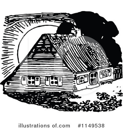 Royalty-Free (RF) House Clipart Illustration by Prawny Vintage - Stock Sample #1149538
