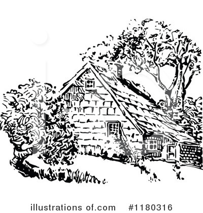 Royalty-Free (RF) House Clipart Illustration by Prawny Vintage - Stock Sample #1180316