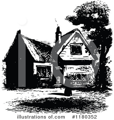 Royalty-Free (RF) House Clipart Illustration by Prawny Vintage - Stock Sample #1180352