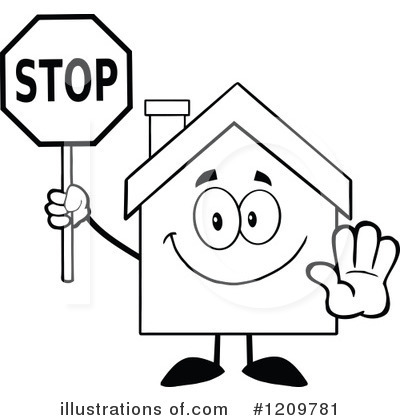 Royalty-Free (RF) House Clipart Illustration by Hit Toon - Stock Sample #1209781