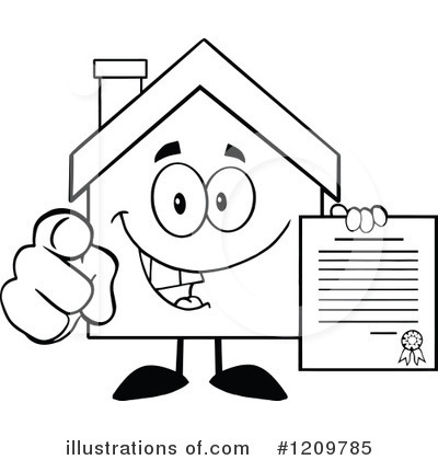 Royalty-Free (RF) House Clipart Illustration by Hit Toon - Stock Sample #1209785