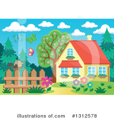 Royalty-Free (RF) House Clipart Illustration by visekart - Stock Sample #1312578