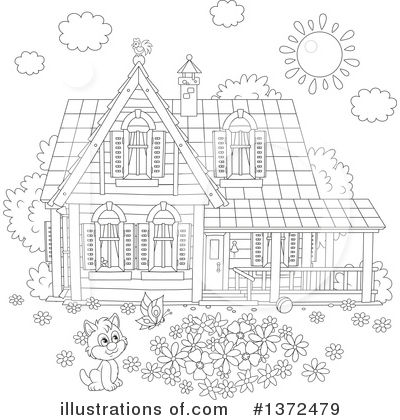 Royalty-Free (RF) House Clipart Illustration by Alex Bannykh - Stock Sample #1372479