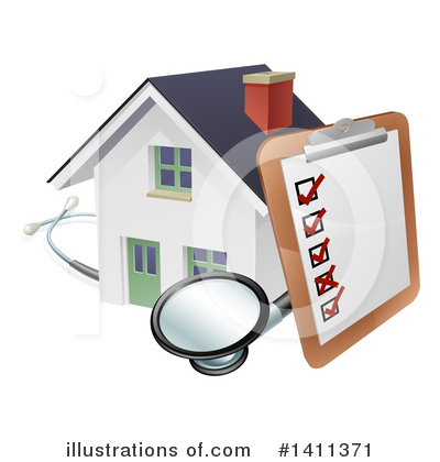 Royalty-Free (RF) House Clipart Illustration by AtStockIllustration - Stock Sample #1411371