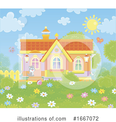Royalty-Free (RF) House Clipart Illustration by Alex Bannykh - Stock Sample #1667072