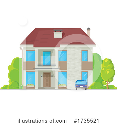 Royalty-Free (RF) House Clipart Illustration by Vector Tradition SM - Stock Sample #1735521