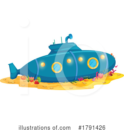 Submarine Clipart #1791426 by Vector Tradition SM