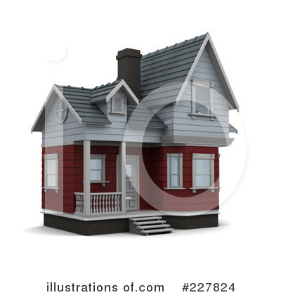 Royalty-Free (RF) House Clipart Illustration by KJ Pargeter - Stock Sample #227824