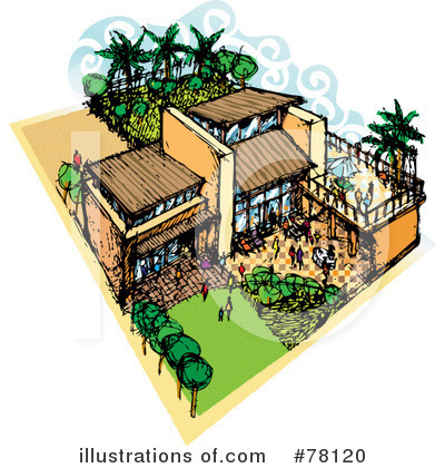Royalty-Free (RF) House Clipart Illustration by Qiun - Stock Sample #78120