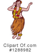 Hula Dancer Clipart #1288982 by patrimonio