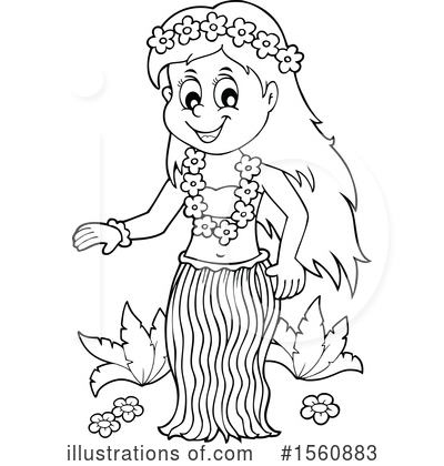 Royalty-Free (RF) Hula Dancer Clipart Illustration by visekart - Stock Sample #1560883