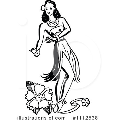 Royalty-Free (RF) Hula Girl Clipart Illustration by Prawny Vintage - Stock Sample #1112538