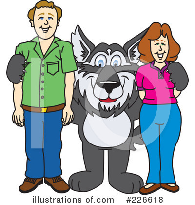 Royalty-Free (RF) Husky Mascot Clipart Illustration by Mascot Junction - Stock Sample #226618