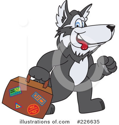 Royalty-Free (RF) Husky Mascot Clipart Illustration by Mascot Junction - Stock Sample #226635