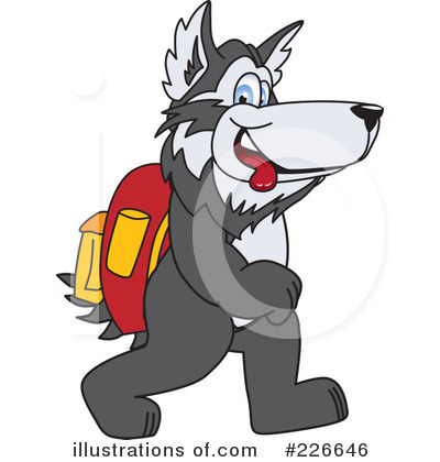 Royalty-Free (RF) Husky Mascot Clipart Illustration by Mascot Junction - Stock Sample #226646