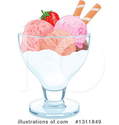 Royalty-Free (RF) Ice Cream Clipart Illustration by Pushkin - Stock Sample #1311849