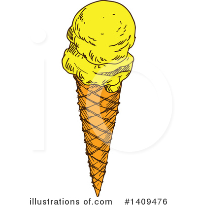 Waffle Ice Cream Cone Clipart #1409476 by Vector Tradition SM